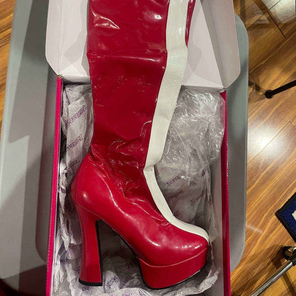 Over The Knee PVC Vinyl GoGo Boots Fantasma by Pleaser Size 8 Brand New
